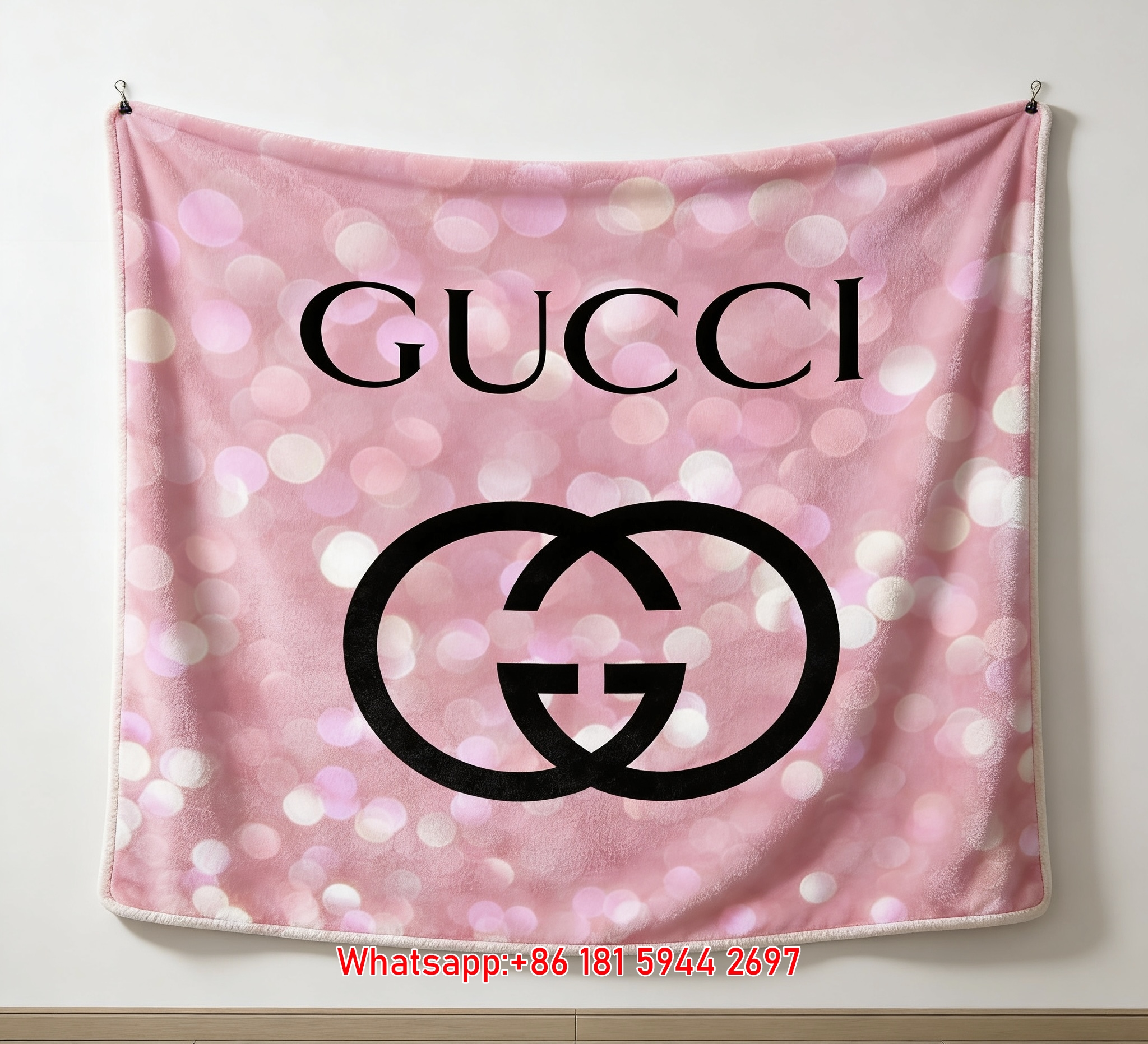 Chanel Pink Diamond Flannel Throw Blanket IMG_7061
